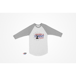 AMERICA FIRST Baseball Sleeve T-Shirt