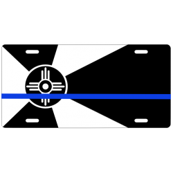 Auto License Tag Wichita City Flag with Blue Line