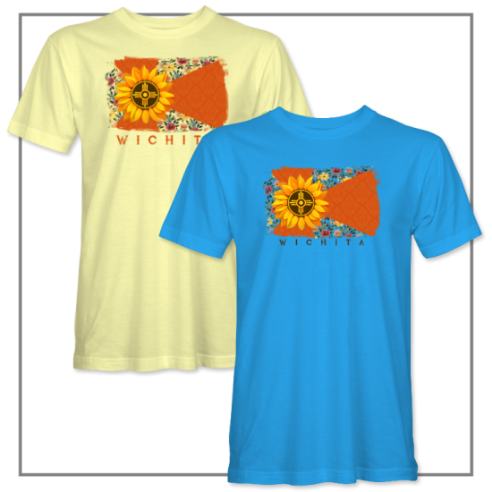 Wichita City Flag Sunflower T-Shirt