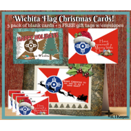 Pack of Wichita Flag Christmas Cards Pack of Wichita Flag Christmas Cards