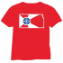 Red Glittered T-Shirt City Flag of Wichita Kansas