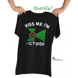 Kiss Me I'm ICTRISH Black Wichita Flag T-Shirt Kiss Me I'm ICTRISH Black Wichita Flag T-Shirt