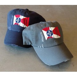 Stylized Wichita Flag Ball Cap Distressed