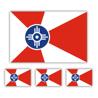 Wichita Kansas Flag Sticker F554 YOU CHOOSE SIZE 